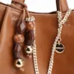 Bolsa Tote Bag Charm Couro Marrom - imagem 6