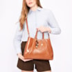 Bolsa Tote Bag Charm Couro Marrom - imagem 8