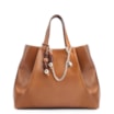 Bolsa Tote Bag Charm Couro Marrom - imagem 1