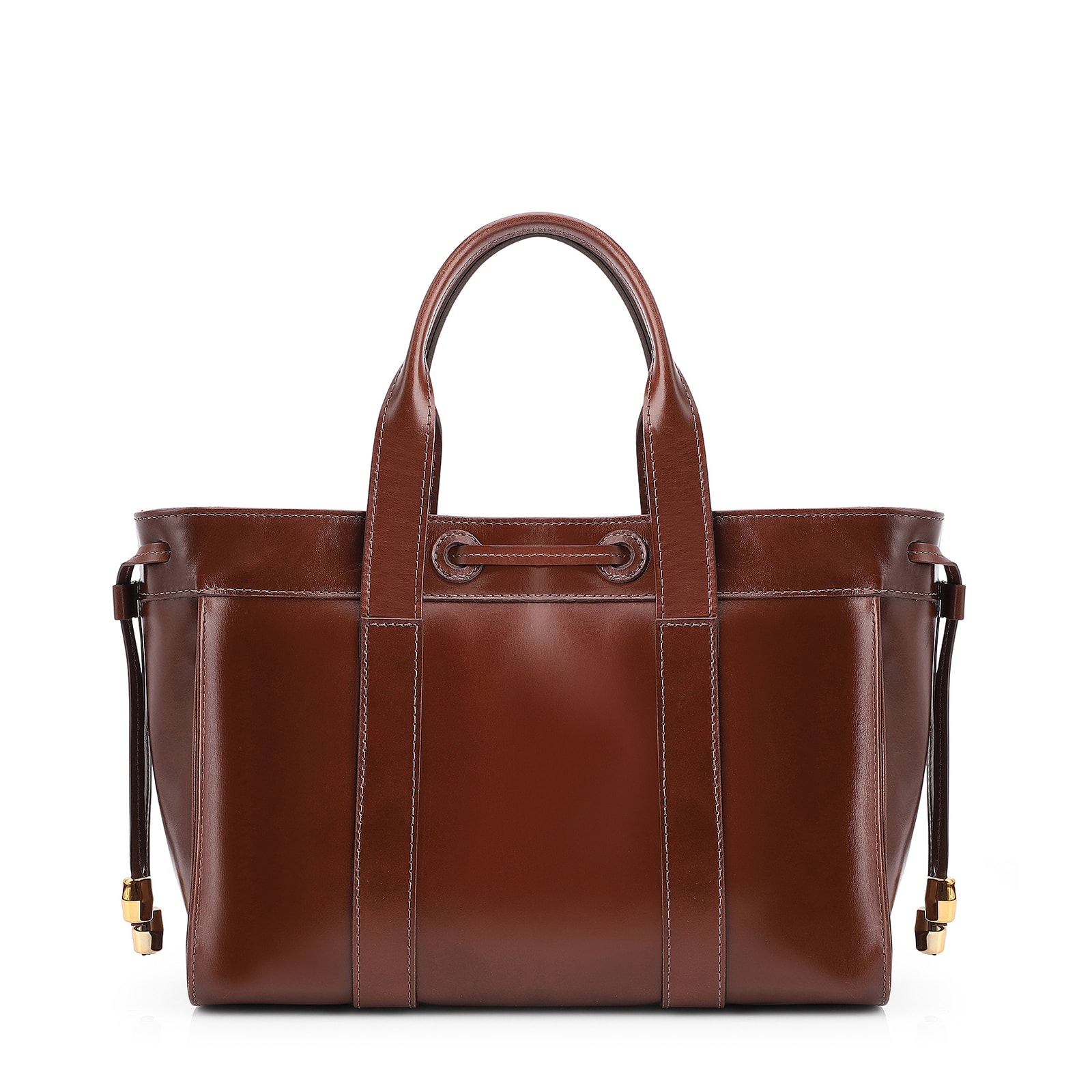 Bolsa Tote Bag Charm Couro Marrom