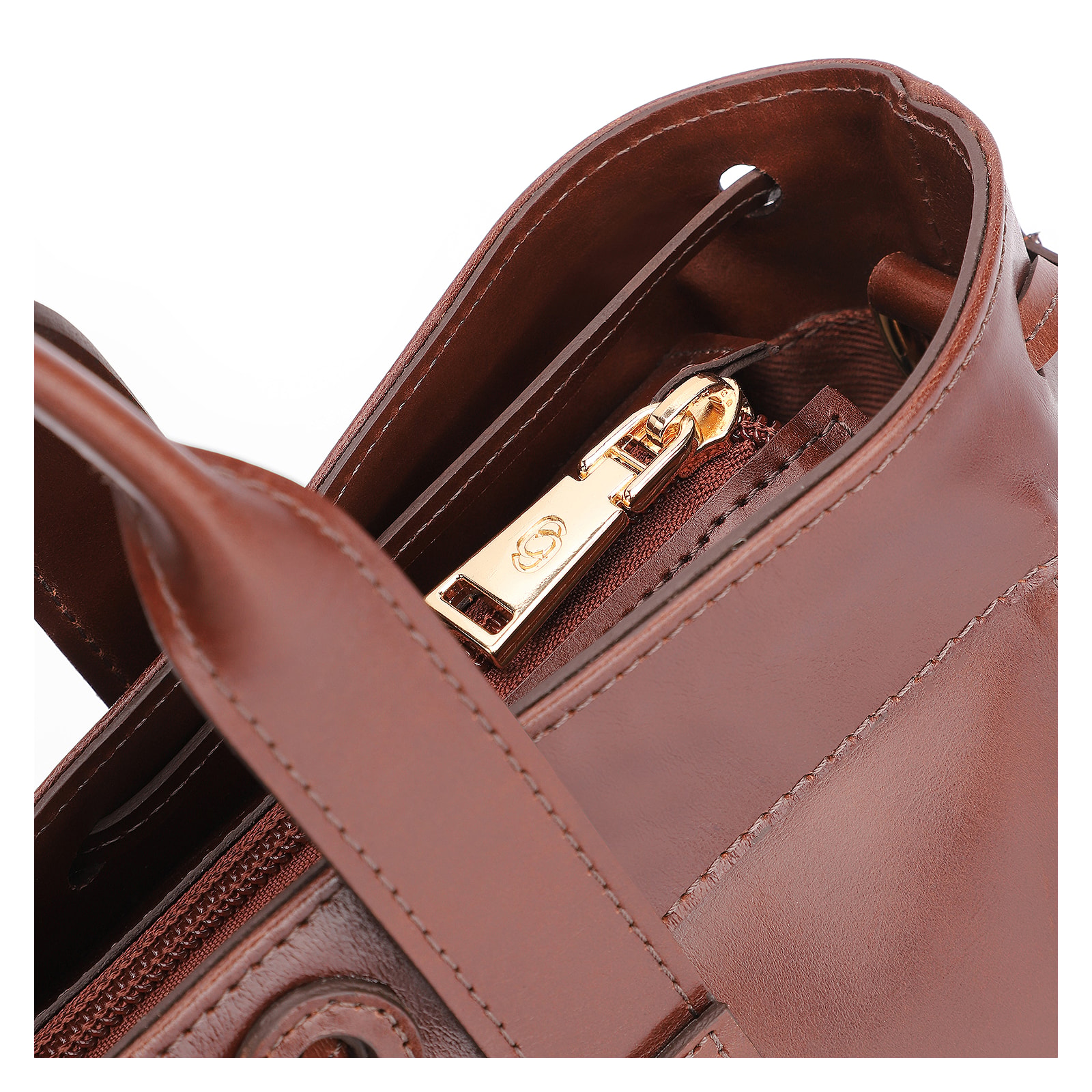 Bolsa Tote Bag Charm Couro Marrom