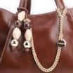 Bolsa Tote Bag Charm Couro Marrom - imagem 6