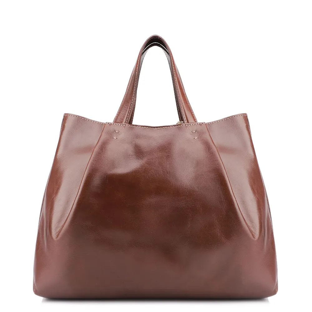 Bolsa Tote Bag Charm Couro Marrom - imagem 3
