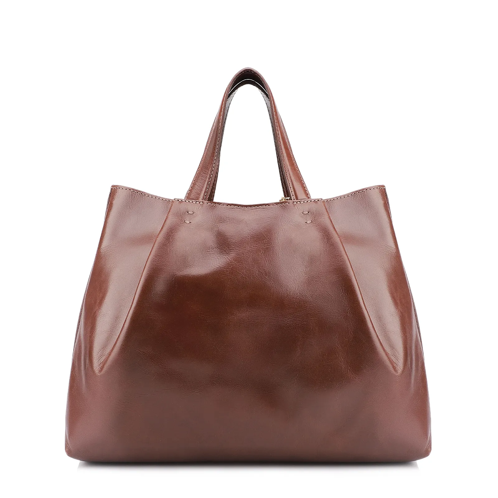 Bolsa Tote Bag Charm Couro Marrom