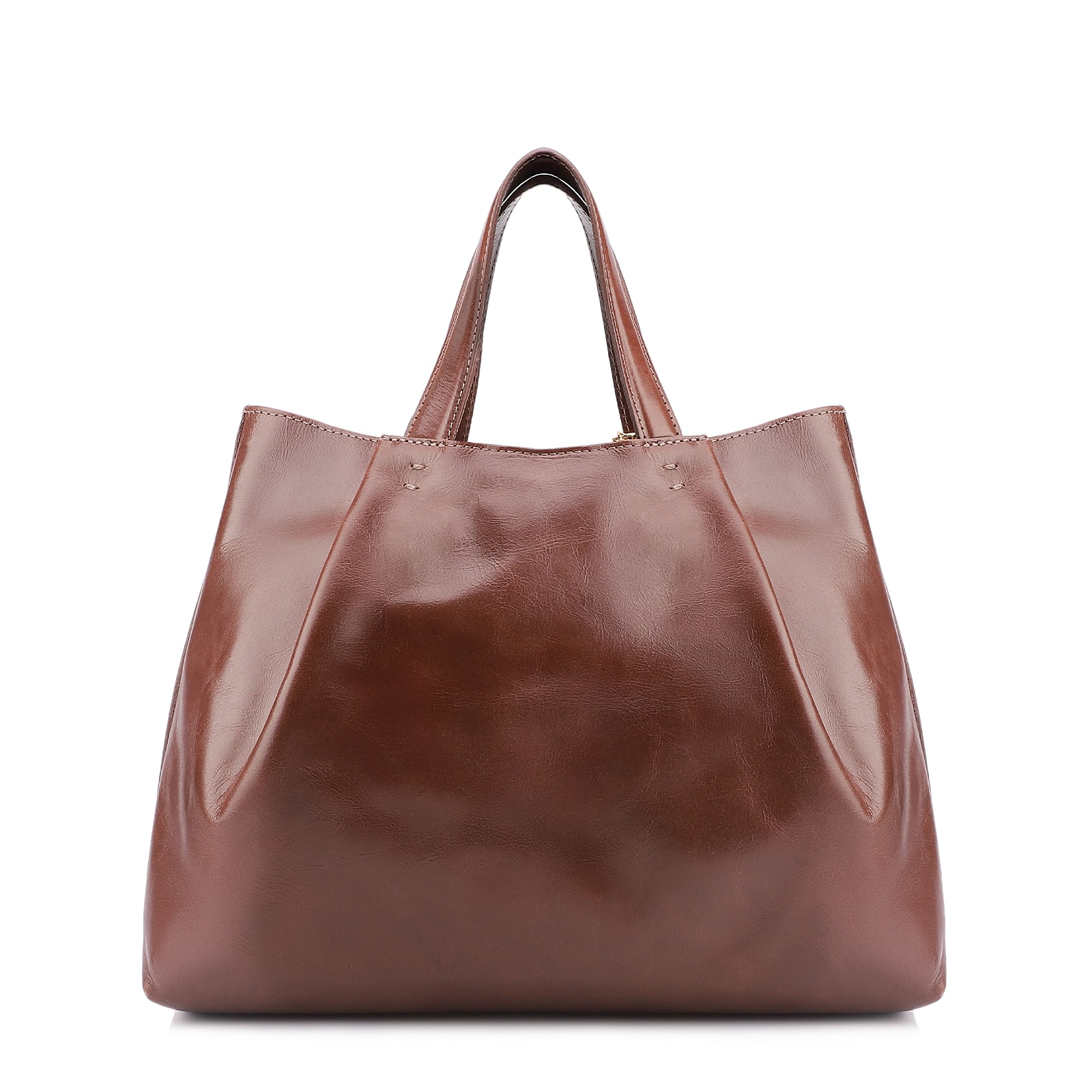 Bolsa Tote Bag Charm Couro Marrom