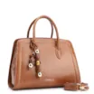 Bolsa Tote Bag Charm Couro Marrom Claro - imagem 2