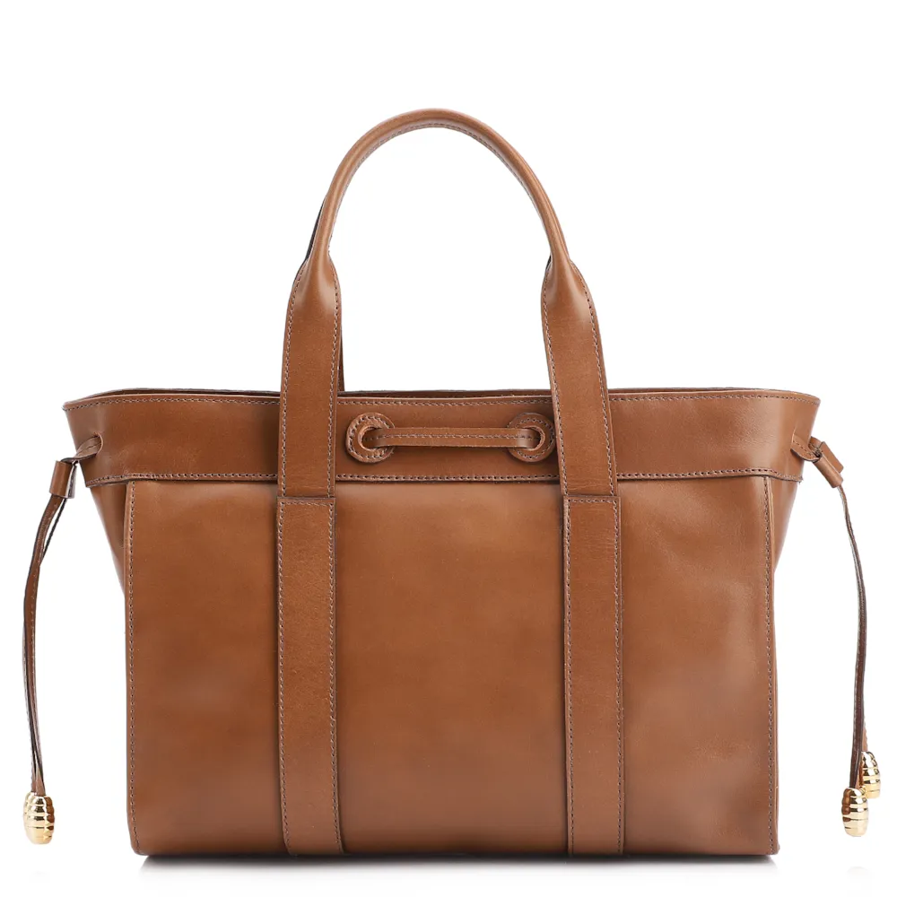 Bolsa Tote Bag Charm Couro Marrom Claro - imagem 3