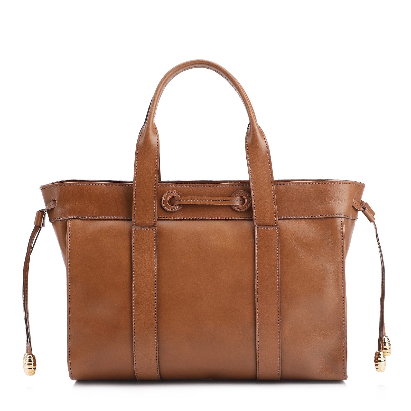 Bolsa Tote Bag Charm Couro Marrom Claro