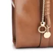 Bolsa Tote Bag Charm Couro Marrom Claro - imagem 7