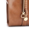 Bolsa Tote Bag Charm Couro Marrom Claro - imagem 7