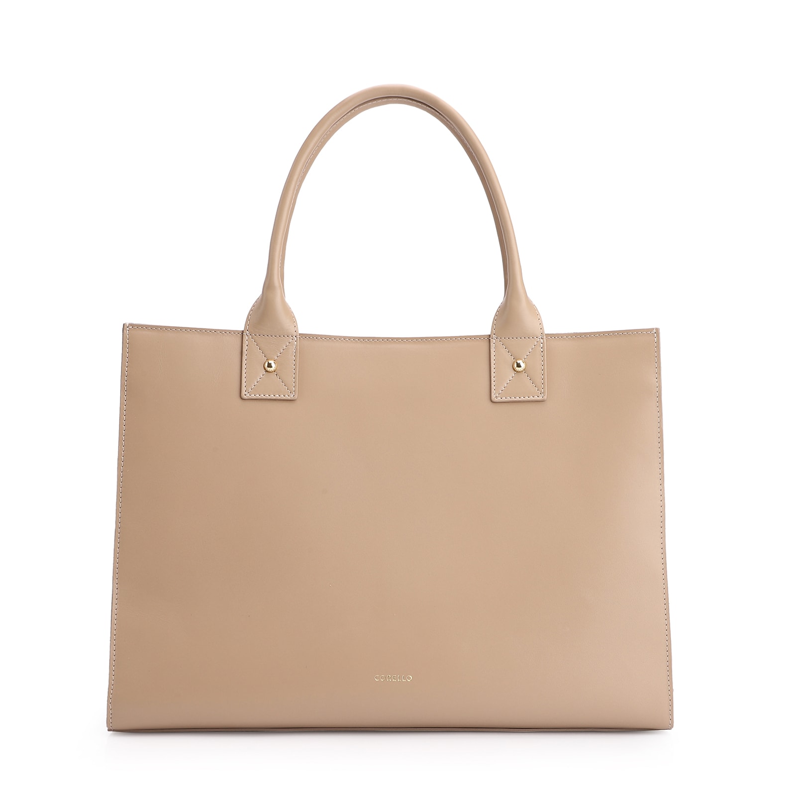 Bolsa Tote Bag Charm Couro Nobuck Croco/Couro Bege