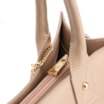 Bolsa Tote Bag Charm Couro Nobuck Croco/Couro Bege - imagem 5