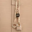 Bolsa Tote Bag Charm Couro Nobuck Croco/Couro Bege - imagem 7
