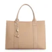 Bolsa Tote Bag Charm Couro Nobuck Croco/Couro Bege - imagem 1