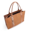 Bolsa Tote Bag Charm Couro Nobuck Croco/Couro Marrom - imagem 5
