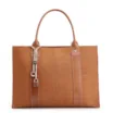 Bolsa Tote Bag Charm Couro Nobuck Croco/Couro Marrom - imagem 1