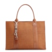 Bolsa Tote Bag Charm Couro Nobuck Croco/Couro Marrom - imagem 1