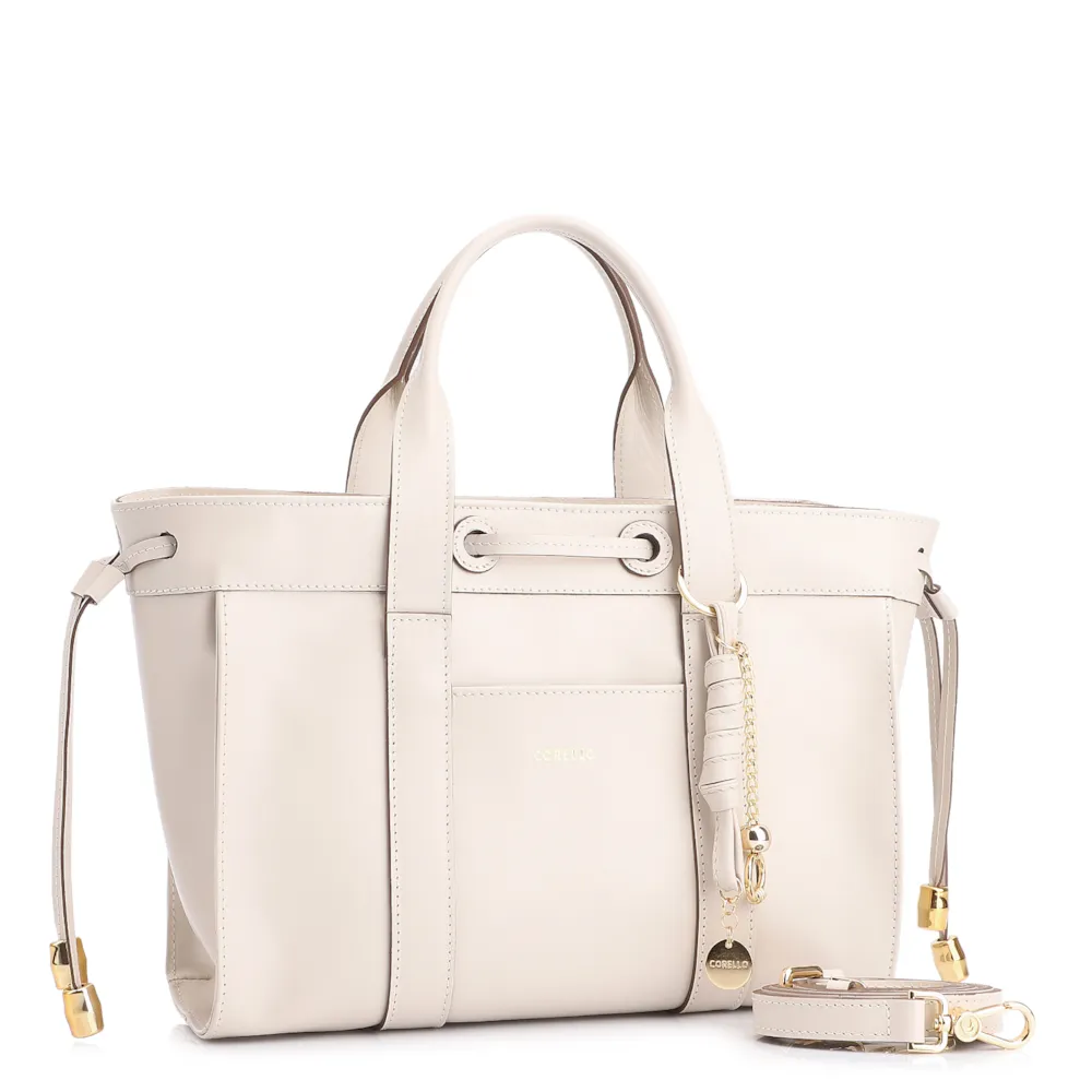 Bolsa Tote Bag Charm Couro Off White - imagem 3
