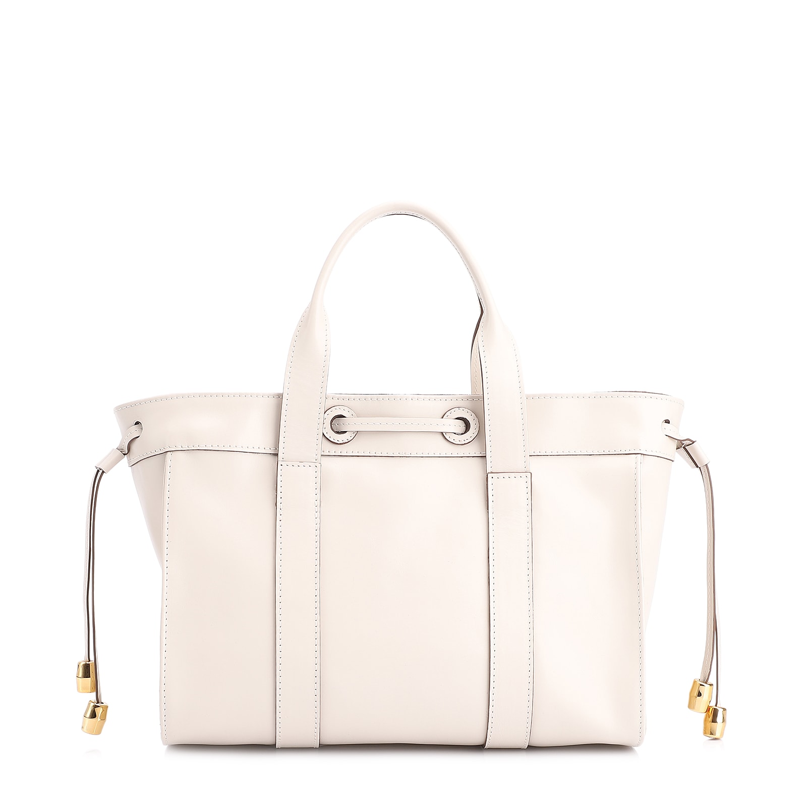 Bolsa Tote Bag Charm Couro Off White