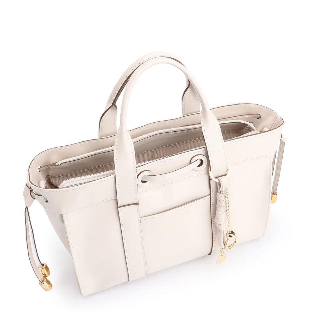 Bolsa Tote Bag Charm Couro Off White - imagem 5