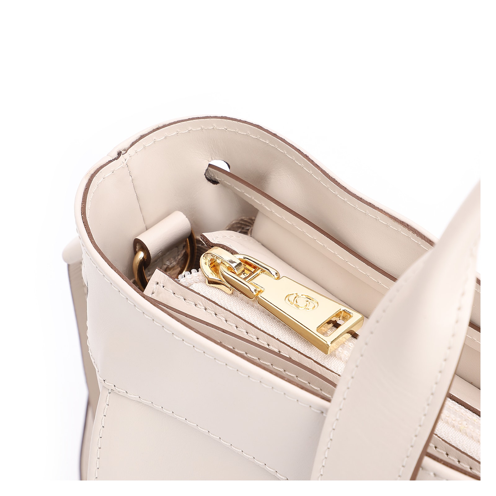 Bolsa Tote Bag Charm Couro Off White