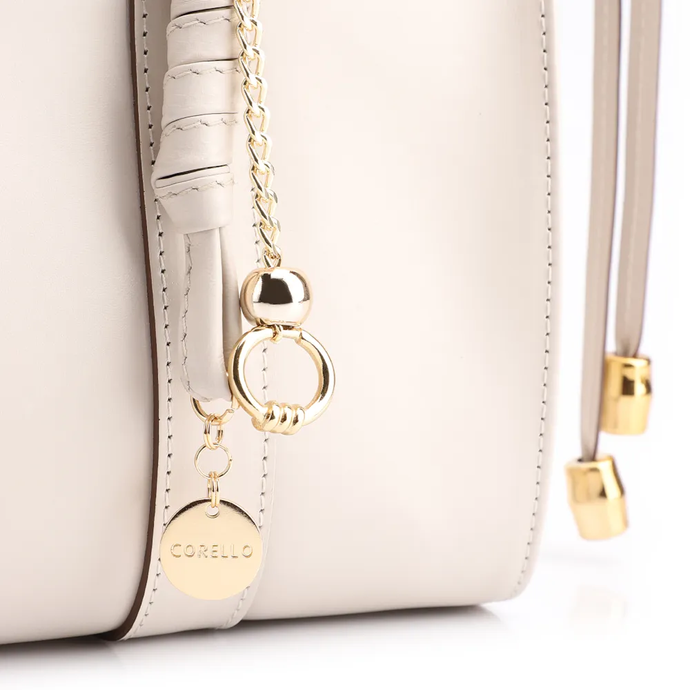 Bolsa Tote Bag Charm Couro Off White - imagem 8