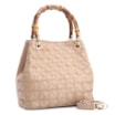 Bolsa Tote Bambu Tressê Couro Bege - imagem 3