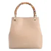 Bolsa Tote Bambu Tressê Couro Bege - imagem 4