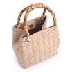 Bolsa Tote Bambu Tressê Couro Bege - imagem 5