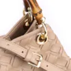 Bolsa Tote Bambu Tressê Couro Bege - imagem 6