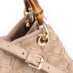 Bolsa Tote Bambu Tressê Couro Bege - imagem 6