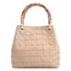 Bolsa Tote Bambu Tressê Couro Bege - imagem 1