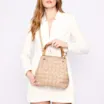 Bolsa Tote Bambu Tressê Couro Bege - imagem 2