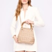 Bolsa Tote Bambu Tressê Couro Bege - imagem 2