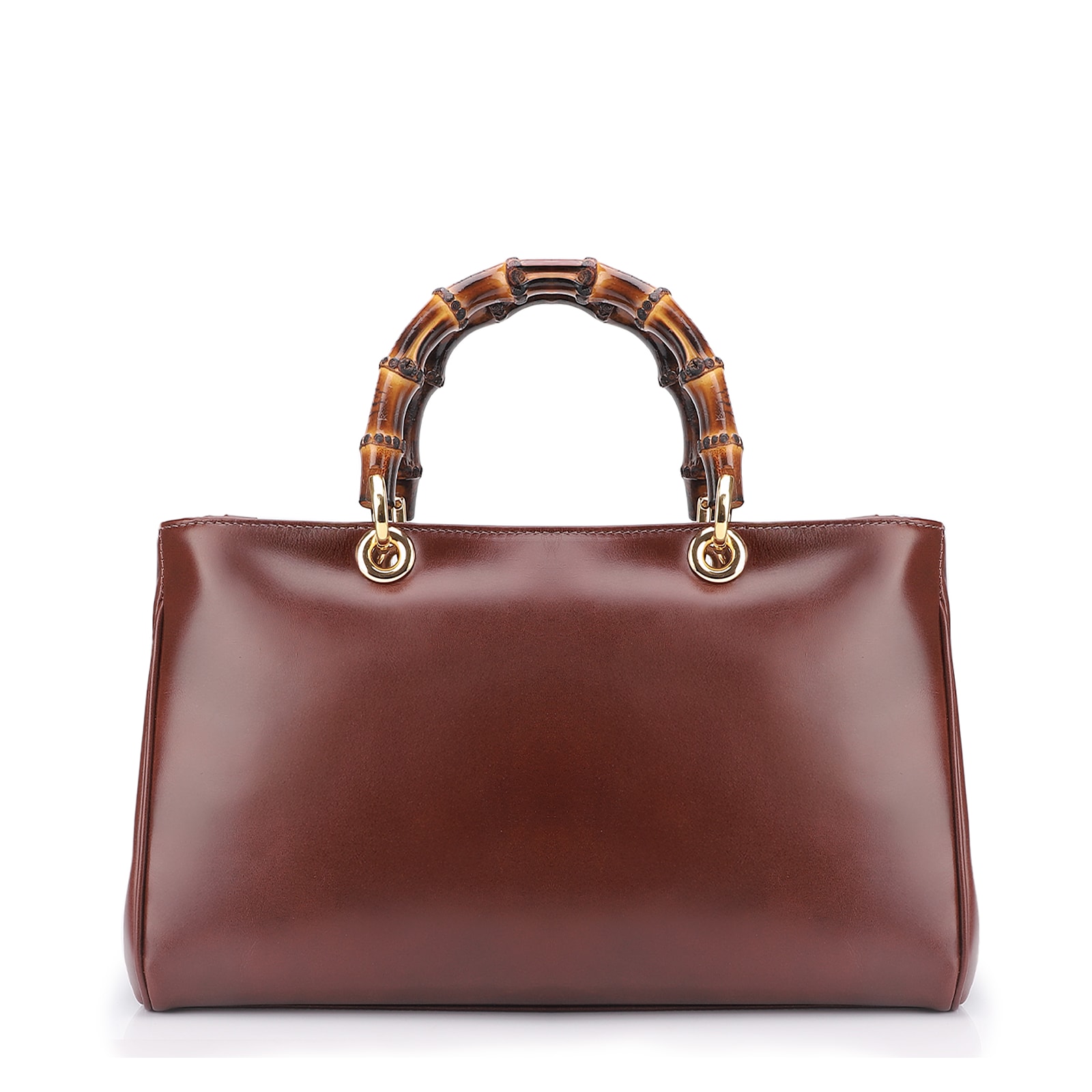 Bolsa Tote Bambu Tressê Couro Marrom
