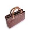 Bolsa Tote Bambu Tressê Couro Marrom - imagem 5