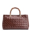 Bolsa Tote Bambu Tressê Couro Marrom - imagem 1
