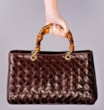 Bolsa Tote Bambu Tressê Couro Marrom - imagem 2