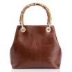 Bolsa Tote Bambu Tressê Couro Marrom - imagem 4