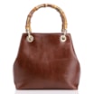 Bolsa Tote Bambu Tressê Couro Marrom - imagem 4
