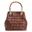 Bolsa Tote Bambu Tressê Couro Marrom - imagem 1