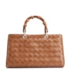 Bolsa Tote Bambu Tressê Couro Marrom Claro - imagem 1