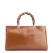 Bolsa Tote Bambu Tressê Couro Marrom Claro - imagem 4