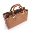Bolsa Tote Bambu Tressê Couro Marrom Claro - imagem 5
