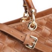 Bolsa Tote Bambu Tressê Couro Marrom Claro - imagem 8