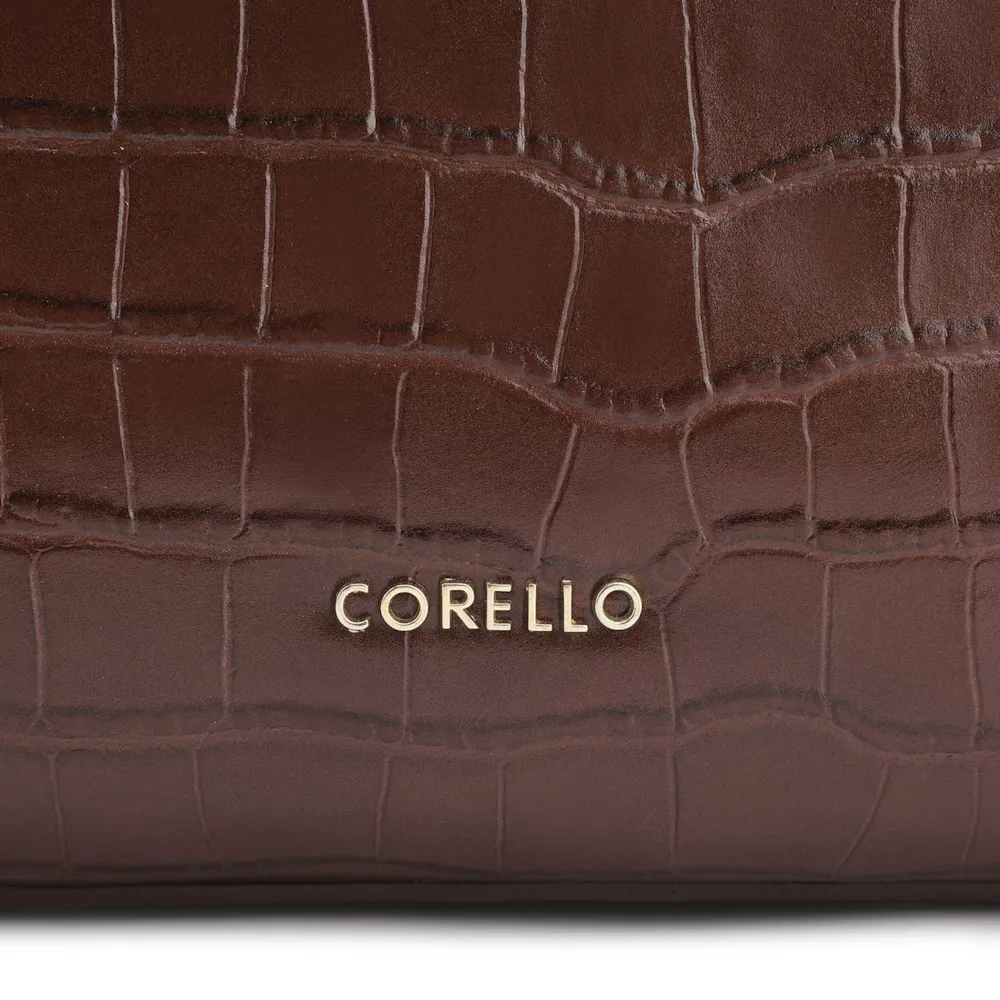 Bolsa Tote Bridão Couro Croco Marrom - imagem 6