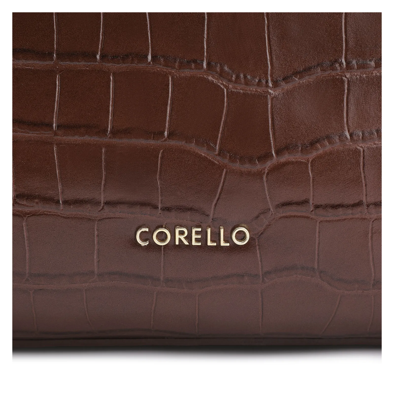 Bolsa Tote Bridão Couro Croco Marrom
