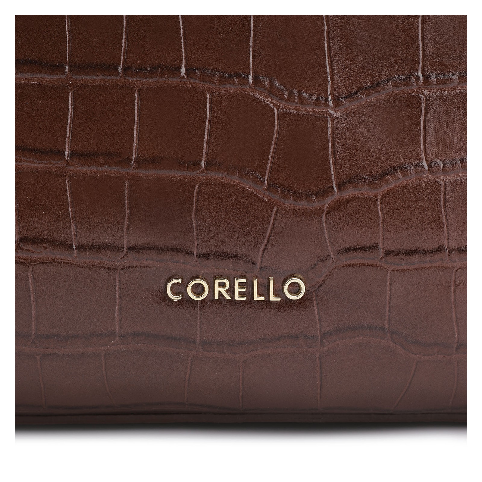 Bolsa Tote Bridão Couro Croco Marrom
