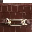 Bolsa Tote Bridão Couro Croco Marrom - imagem 7