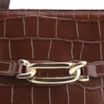 Bolsa Tote Bridão Couro Croco Marrom - imagem 7